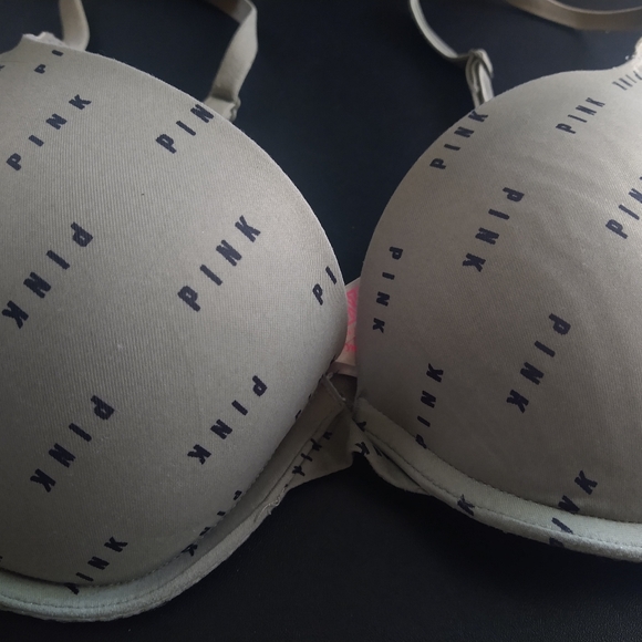 PINK Victoria's Secret 32C Women's Bra Wear Everywhere Push-Up Green - Picture 3 of 9